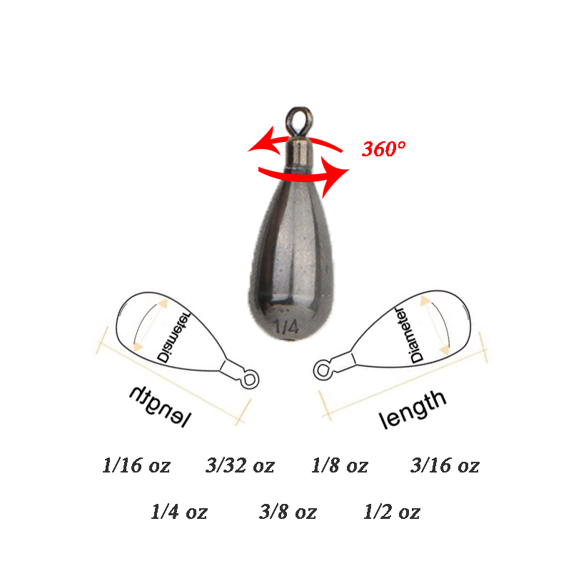 Tungsten Sinkers - 3Pcs 7 Modes1.8g 2.7g 3.5g 5.3g