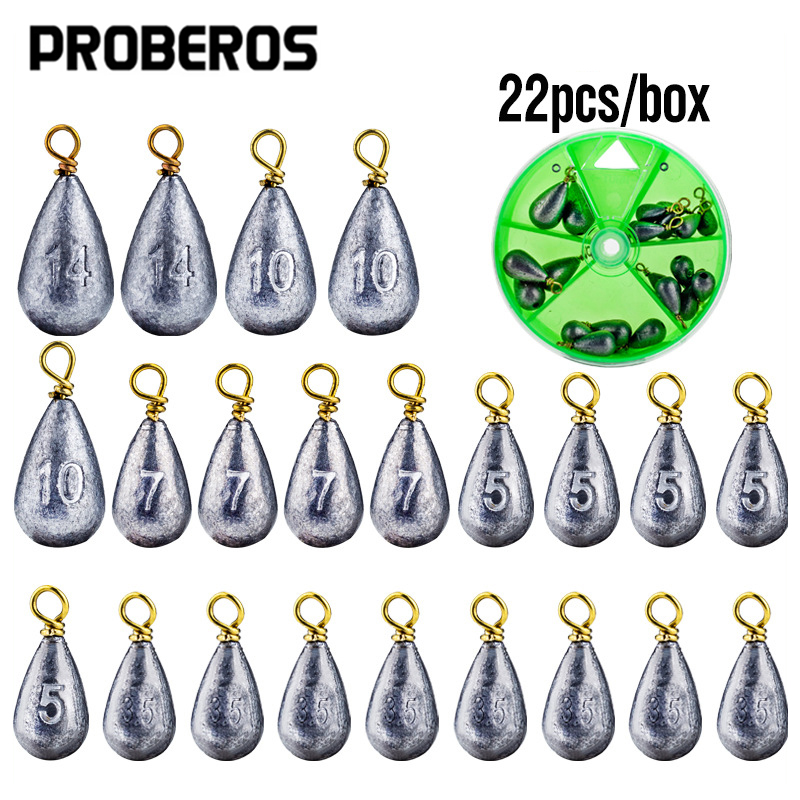 22Pcs/Box Fishing Sinkers Drop - огляд і ціна Tackle Box