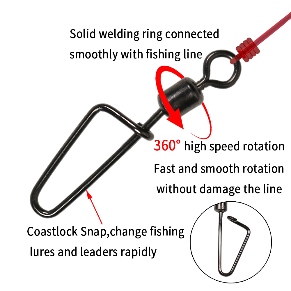 20PCS #12 -1/0 Rolling Swivel  - огляд і ціна Fishing Equipment Cheap