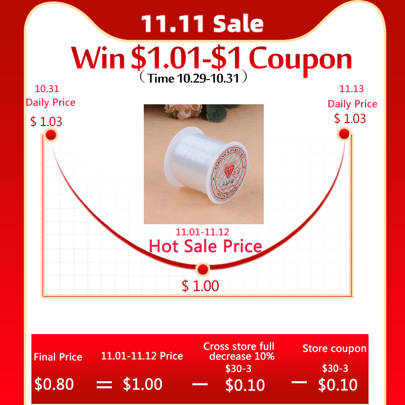 0.2-0.8mm 1Roll DIY Beaded Tra - огляд і ціна Fishing Equipment Line