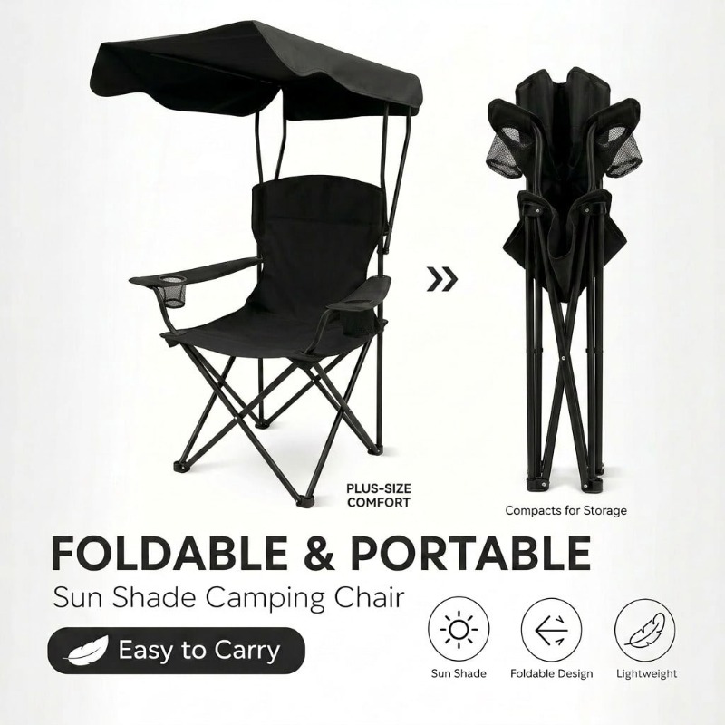 Outdoor Camping Chair With Awn - огляд і ціна Fishing Equipment Net