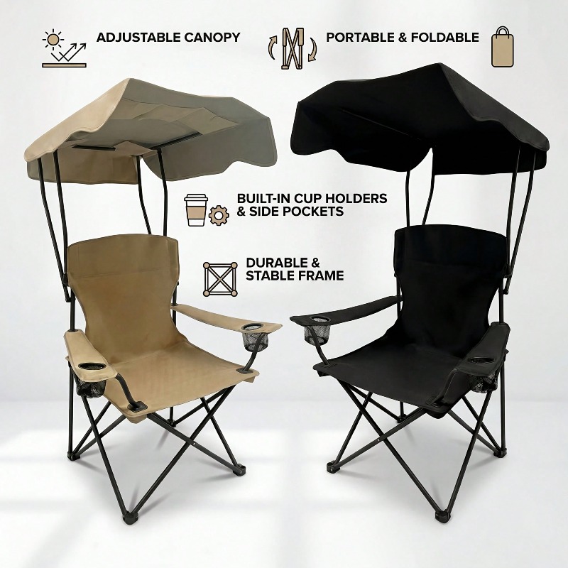 Outdoor Camping Chair With Awn - огляд і ціна Fishing Equipment Net