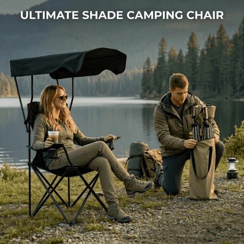 Outdoor Camping Chair With Awn - огляд і ціна Fishing Equipment Net