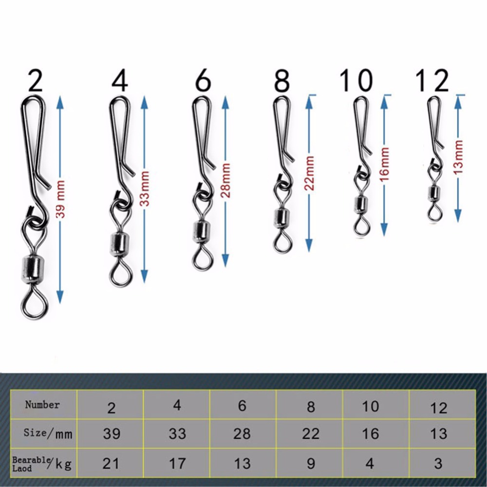 50pcs Box Rolling Swivel With  - огляд і ціна Tackle Box